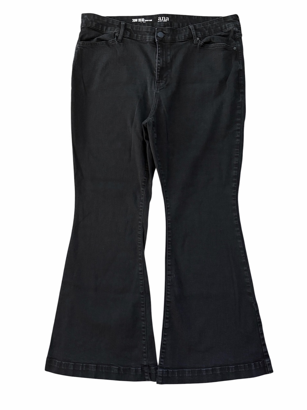 ANA High Rise Black Super Flare Jeans Size 20W Wide Leg